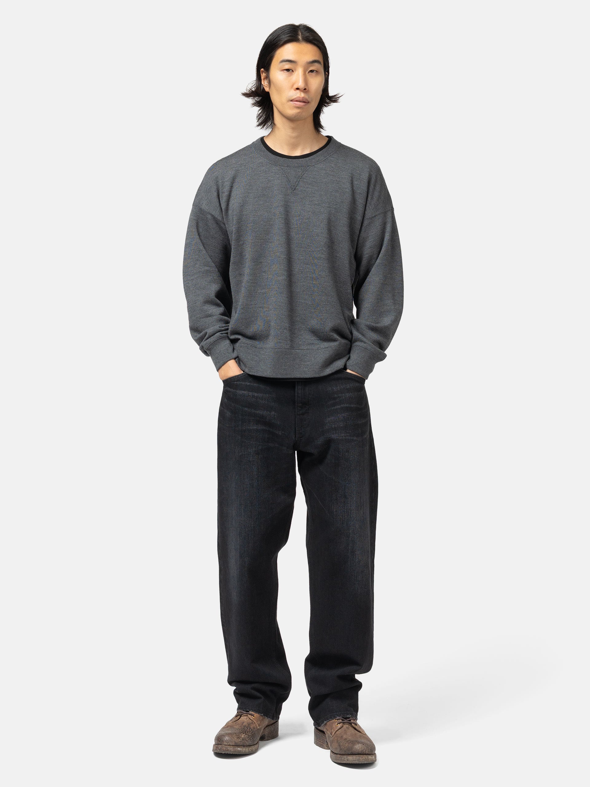 Jumbo SB Sweat L/S (Superfine) Charcoal | HAVEN
