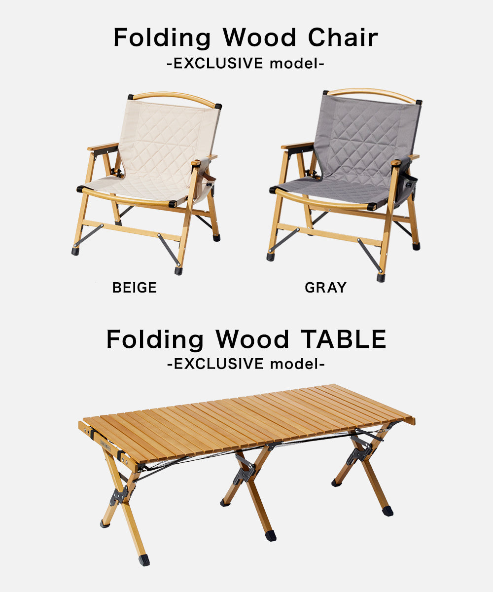 WAQ x URBAN RESEARCH DOORSコラボ】フォールディングウッドチェア