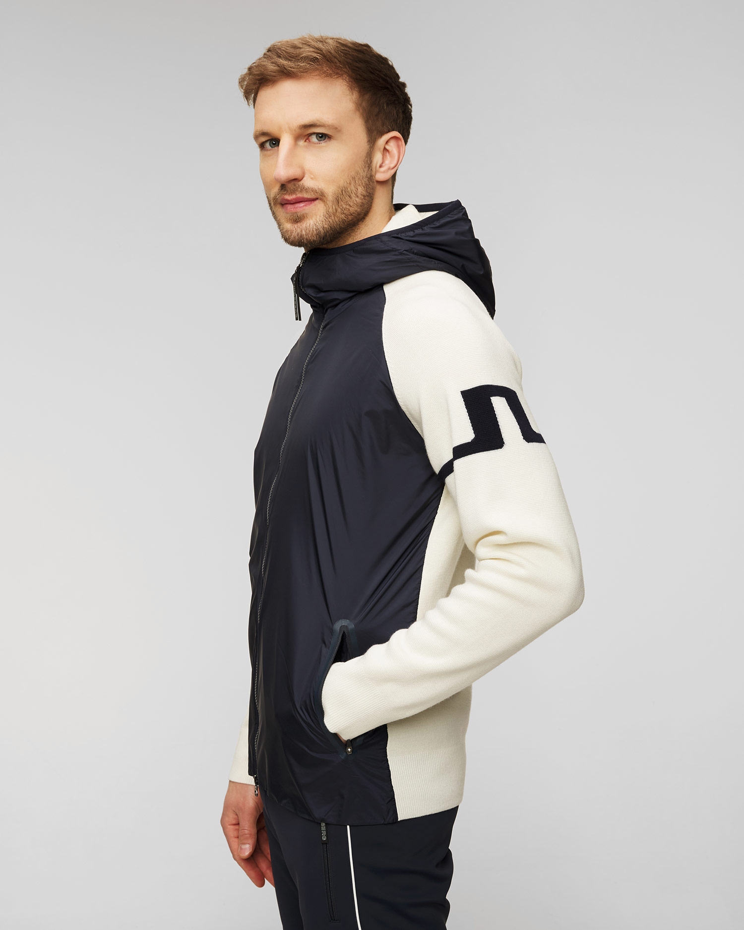 Men's navy blue J.Lindeberg Cascade hybrid jacket | S'portofino