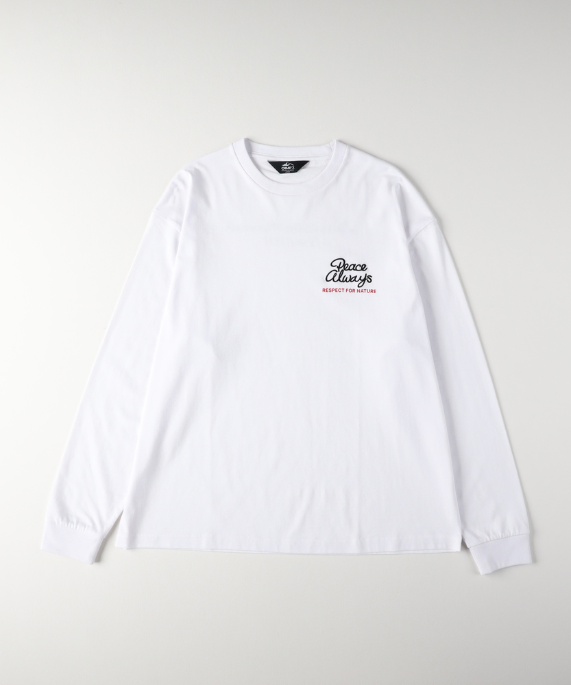 胸ロゴ刺繍ロングスリーブTシャツ(M ホワイト): トップス｜Right-on