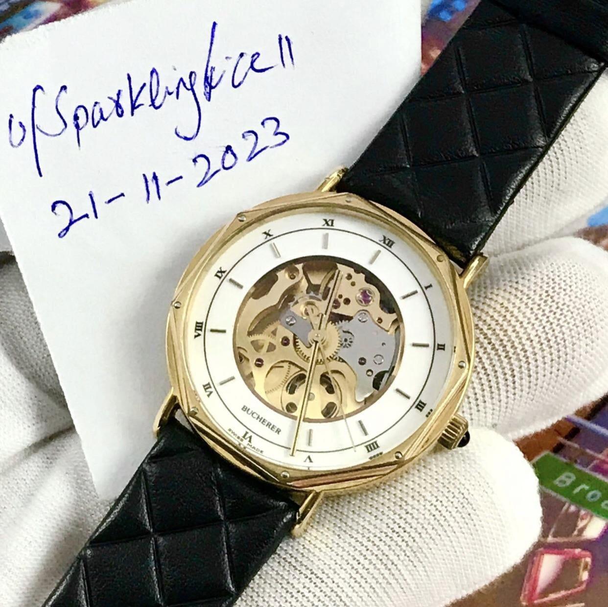 GROVANA 手巻き時計 スケルトン 17石 スイス GROVANA 手巻き時計