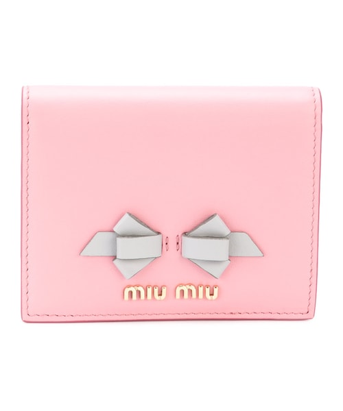 miu miu（ミュウミュウ）の「Miu Miu - リボン ロゴ 財布 - women