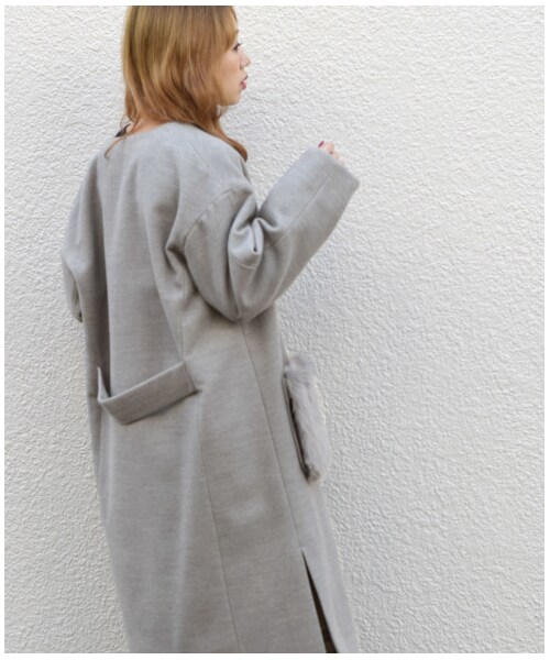 w closet（ダブルクローゼット）の「エコウールノーカラーファー