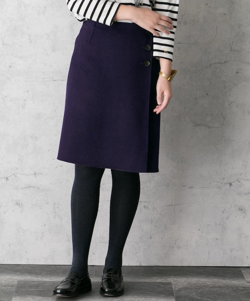 AAA⭐️バーバリー ノバチェック ラップスカート ウール リバーシブル