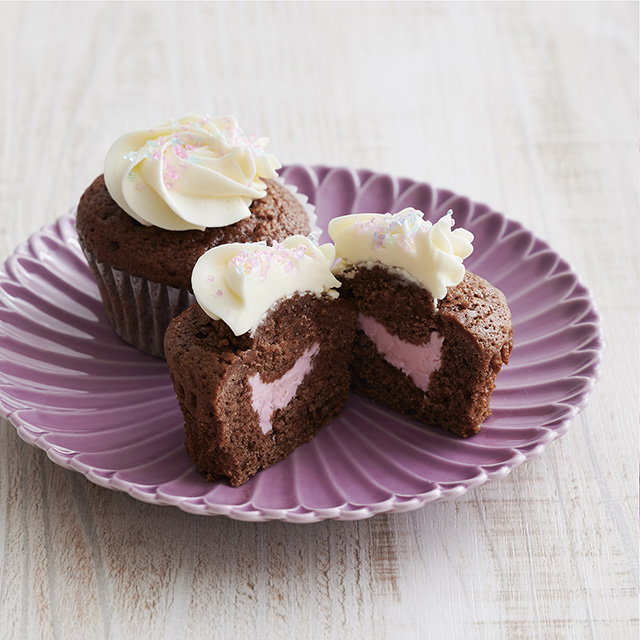 ベラズカップケーキ カップケーキBOX6個入(クリーム＝ピンク、スポンジ