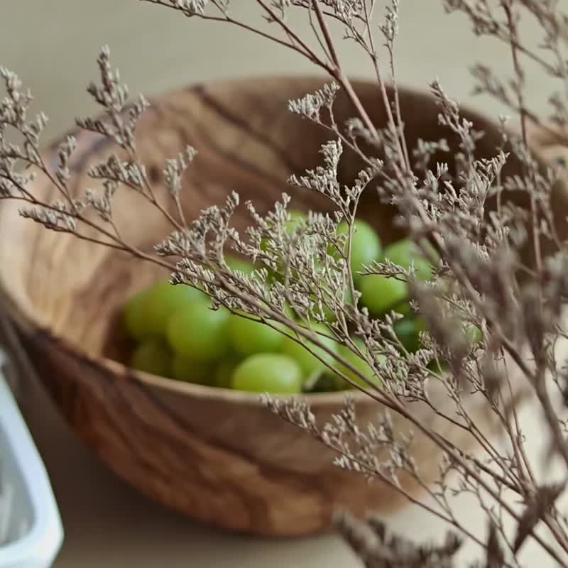 香港 オリーブウッド無垢材サラダボウル 大容量シェアボウル