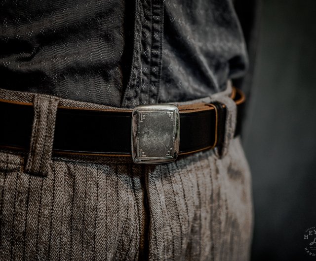 送料無料】台湾 ヒコックバックルベルト-ヴィンテージ紳士ベルト