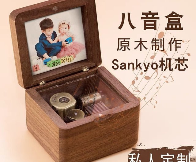 木製オルゴール オルゴール カスタム写真ガール ガールフレンド記念日