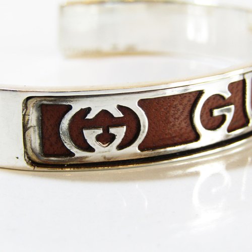 OLD GUCCI オールドグッチ ヴィンテージ シルバー925 ブラウンレザー