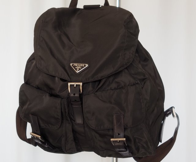 極美品】PRADA ポコノリュックサックトライアングルロゴ黒