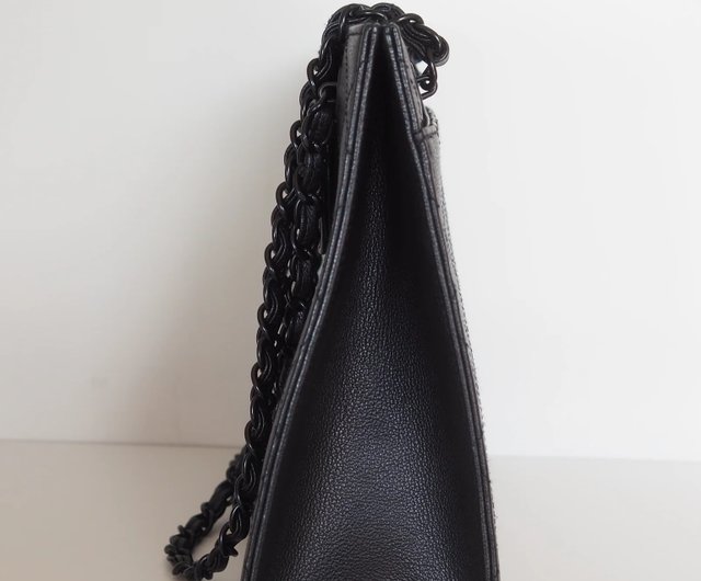 CHANEL Black Caviar Quilted Chain Tote Bag シャネル ブラック