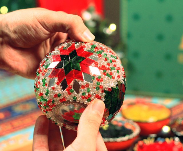 台湾 クリスマス ツリー キャンドル ホルダー | モザイク ガラス