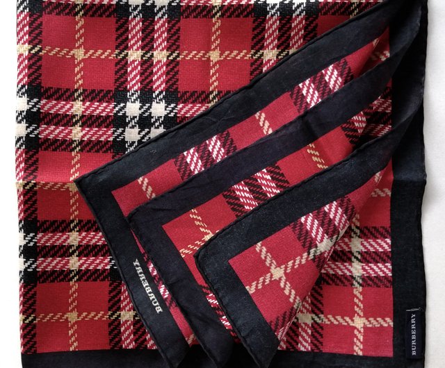 BURBERRY LONDON ノバチェック シルクスカーフ 赤 BURBERRY バーバリー