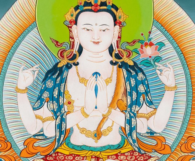 送料無料 50%OFF】ネパール 四臂の観音タンカ | 高品質な観音アート