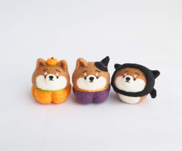 ハロウィンコスプレ コウモリまゆ柴犬(赤柴・黒柴・白柴) ニードル