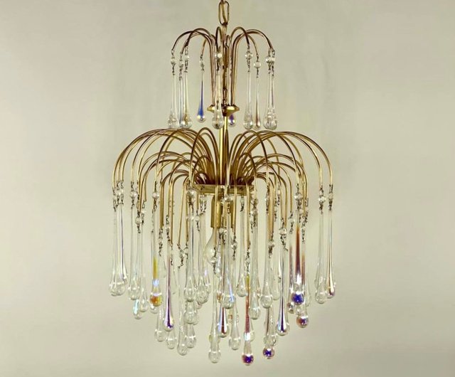 ベルギー ムラーノガラスヴィンテージデザイナーシャンデリア|大規模な