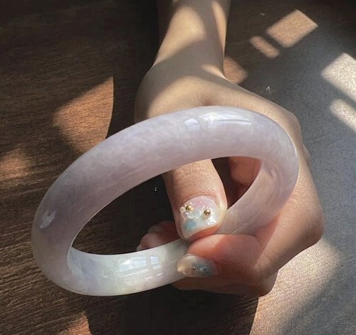 ラベンダー翡翠バングル | 17.5号 | 天然ミャンマー産翡翠A貨 | ギフト