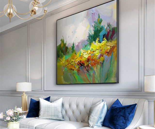 リビング装飾画の抽象的な手描きの油絵の玄関の廊下に掛けてあります