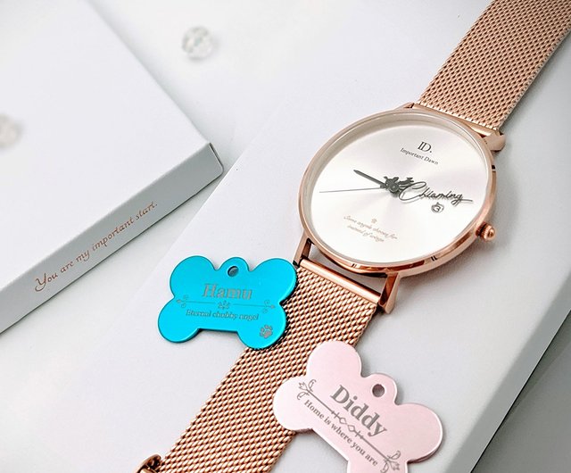 送料無料】台湾 【オーダーメイド時計ギフト】記念犬（一針オーダー