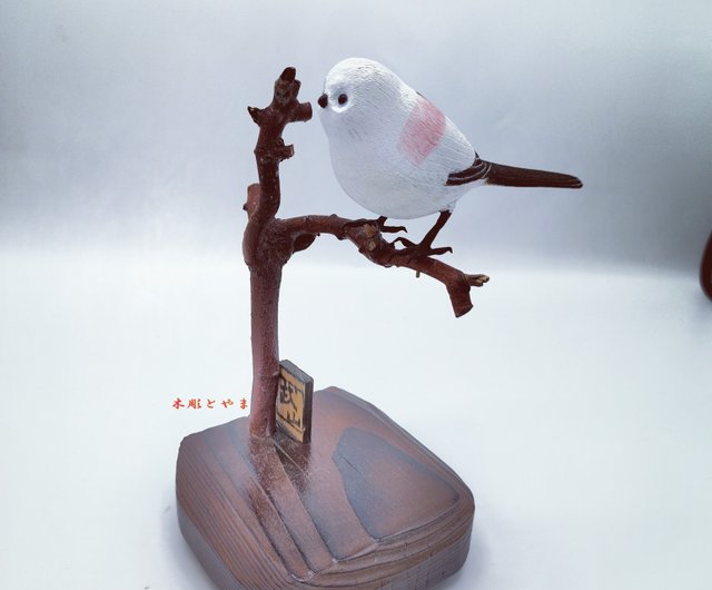 ジョウビタキとヤマガラのバードカービング ジョウビタキとヤマガラの