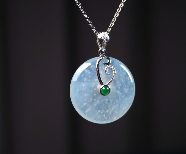 送料無料 40%OFF】台湾 モナ氷種翡翠平安扣ネックレス 18Kゴールド