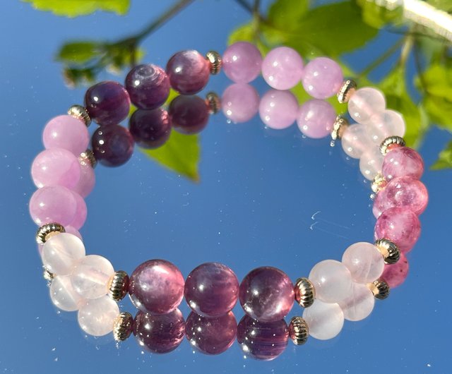 台湾 クリスタルブレスレット-ローズクォーツ、クンツァイト