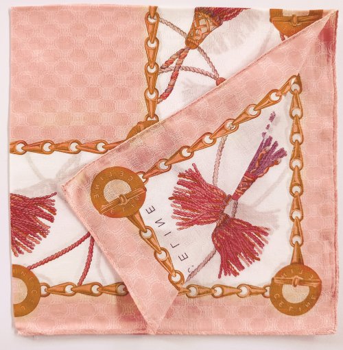 セリーヌ ヴィンテージ スカーフ、サイズ 22.5 x 22.5 インチ