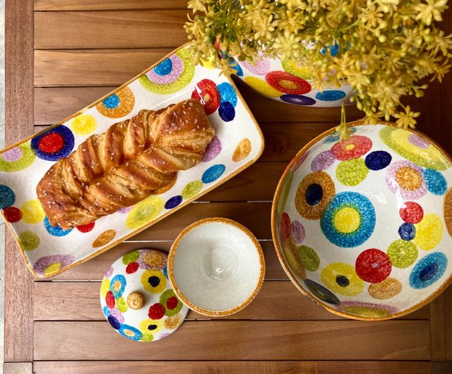 送料無料】台湾 イタリア製ハンドメイド陶器-POP ポップアートサラダ