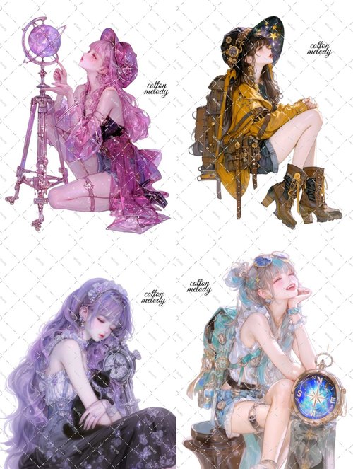 送料無料】cotton melody /星座先行イラスト 20種類各5枚 / 人物