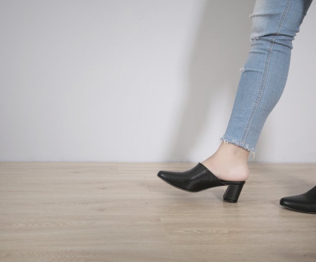 送料無料】台湾 ミュールヒール（エクストリームブラック）ブラック