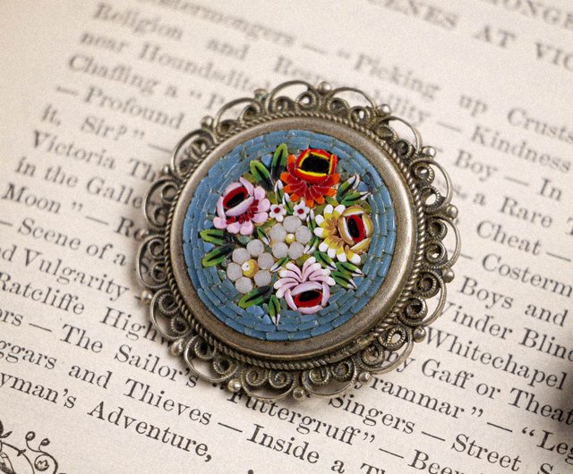 送料無料】台湾 イタリアンアンティーク マイクロモザイク伝統工芸