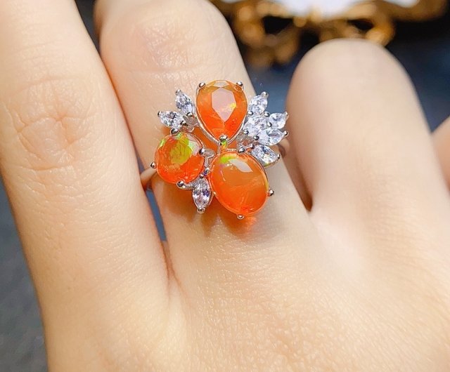 夏向け！メキシコオパール24kgpマーメイドテールリング 夏向け