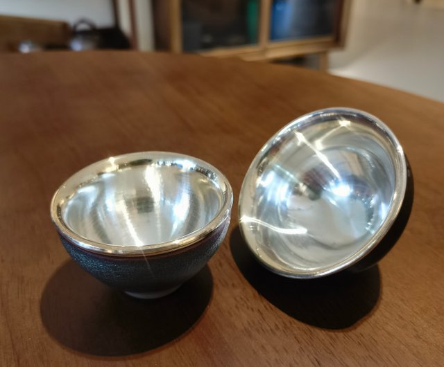 尚幀品銀杯瓷包銀杯建盞包銀純銀9999銀茶杯尚幀品手工銀壺｜茶壺/茶杯