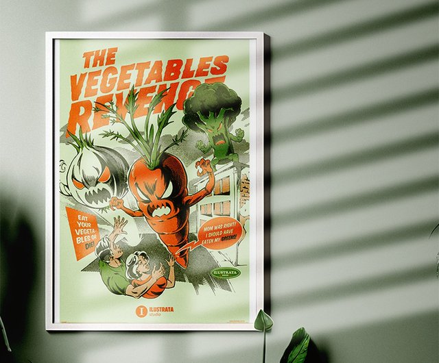 台湾 【Ilustrata】 野菜モンスター大反撃 輸入ポスター Dope - Pinkoi