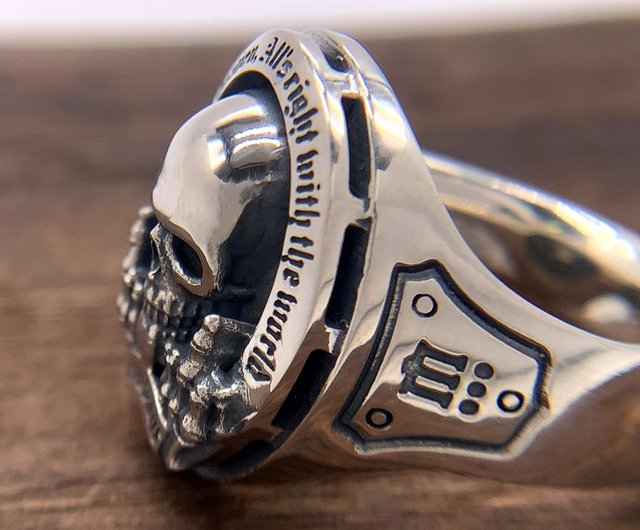 スカルリング/シルバー925/日本製/送料無料/パンクロック/男性への