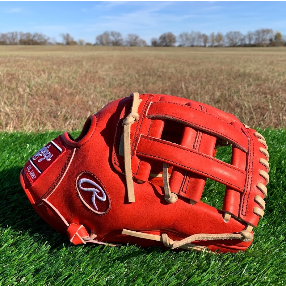 Rawlings Red Orange Heart of the Hide Baseball Glove 12 Inch H Web