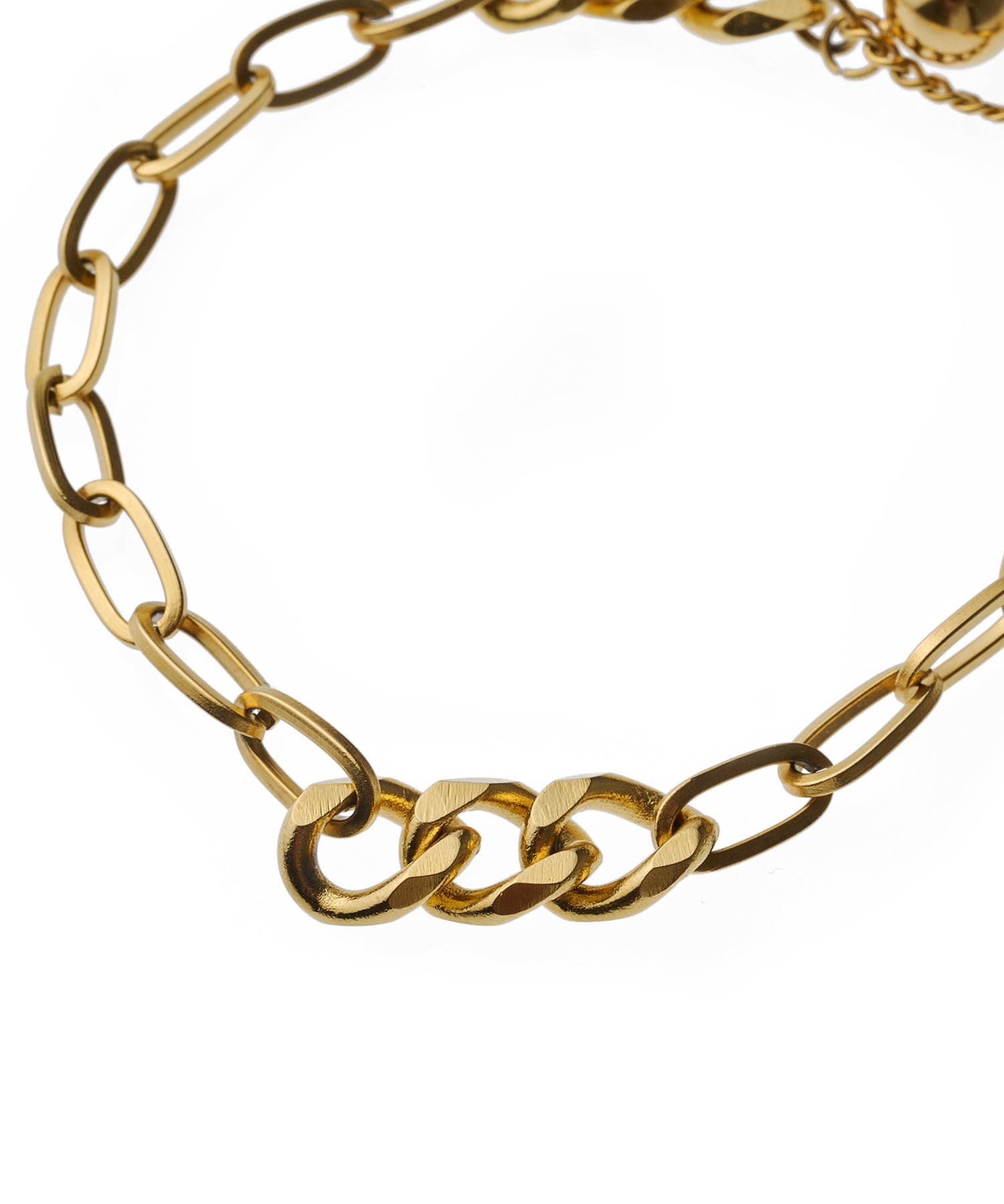 ゴールド]キリカエMIXチェーンブレスレット