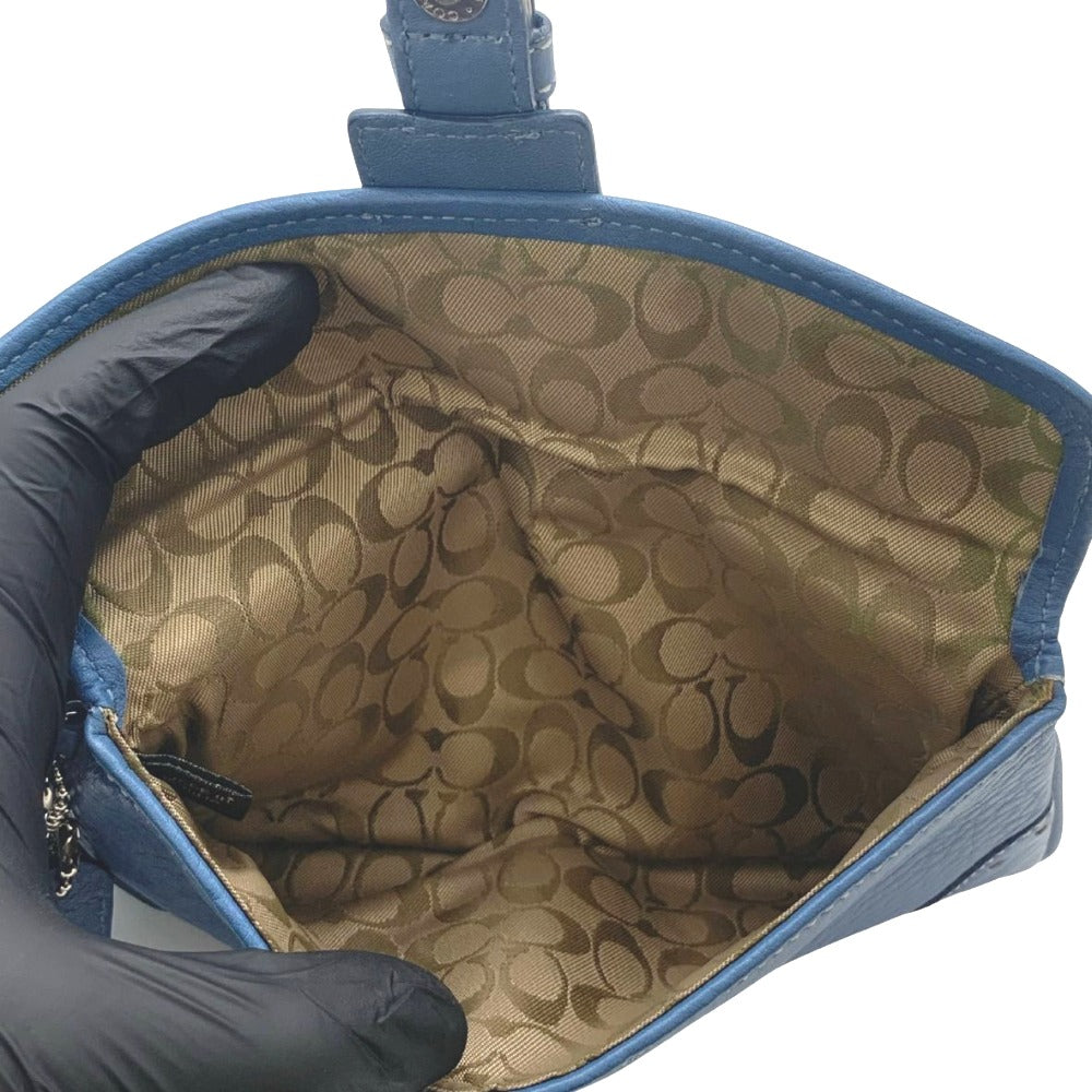COACH コーチ ポーチ リストレット レザーポーチ スカイブルー