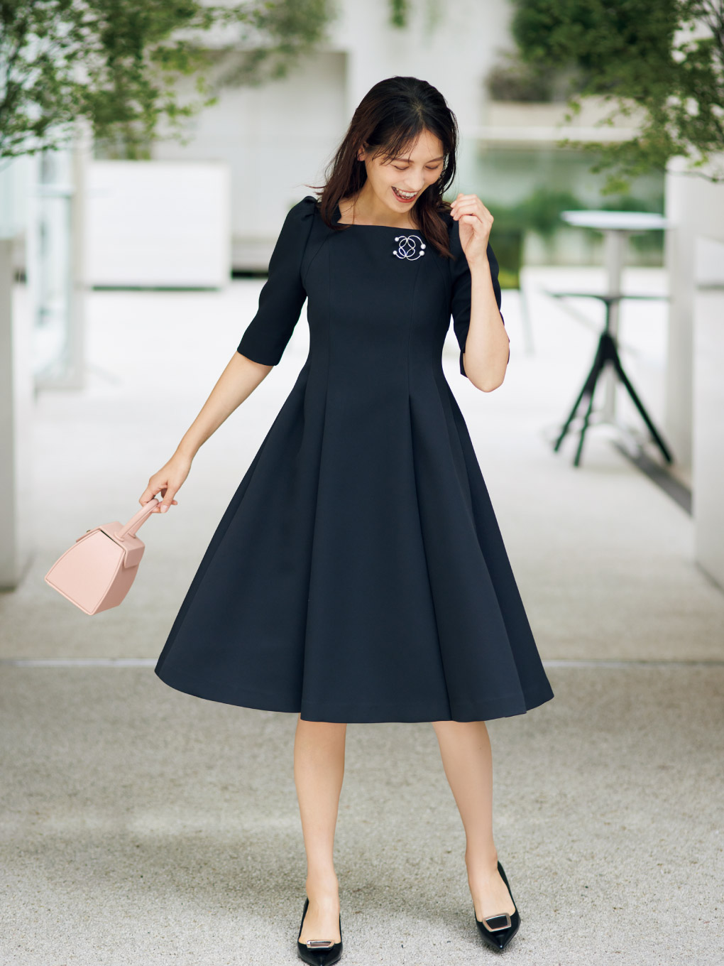 極美品✨セルフォード トリプルクロスワンピース ひざ丈 フレア