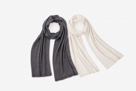 6-9-2 繊維の宝石カシミヤ＆シルク 大判ストール（オフホワイト