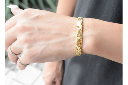 ブレスレット K18 ハワイアン バングル 約18cm [シエロ 山梨県 中央市