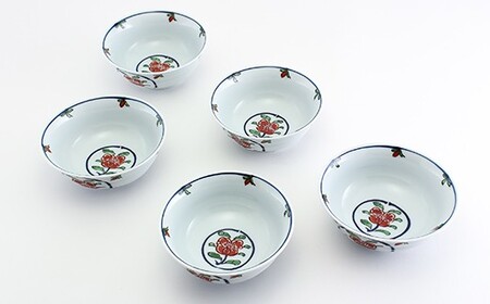 源右衛門窯 染錦牡丹丸紋 取鉢 器 食器 小鉢 鉢 サラダ鉢 有田焼 A110