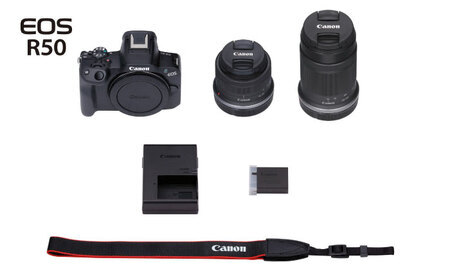 Canon EOS R50 ダブルズームキット 黒【長崎キヤノン】[MA25] 一眼 AF