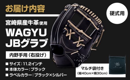 WAGYU JBグラブ JB007BLK（L）ブラック 左投用 宮崎和牛革 硬式 WAGYU