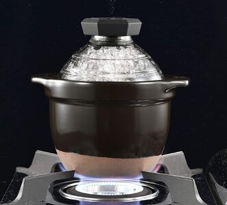 萬古焼（ばんこやき）】フタがガラスのご飯釜1～2合炊き HARIO ハリオ