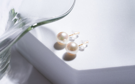 597 アコヤ真珠K18ピアス8.0mmup 18金 ゴールド ジュエリー 貴金属