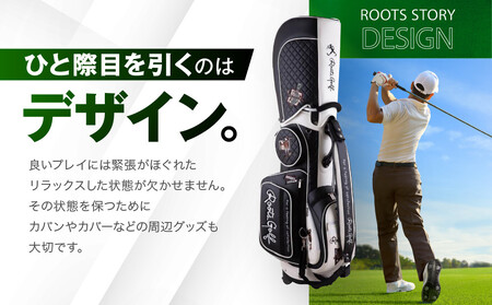 ルーツゴルフ】キャディバッグ ［ブラック／ホワイト］｜ゴルフ 人気
