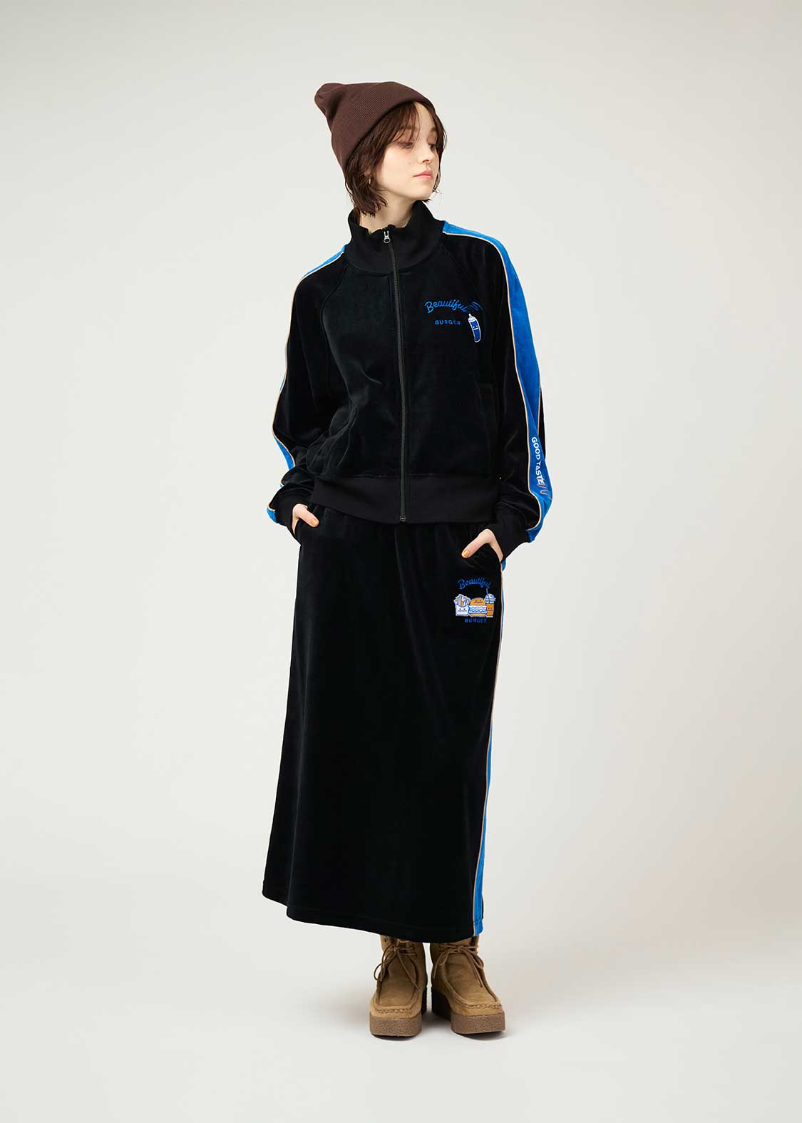 ビューティフルシャドーバーガー｜ベロアコンパクトトラックジャケット