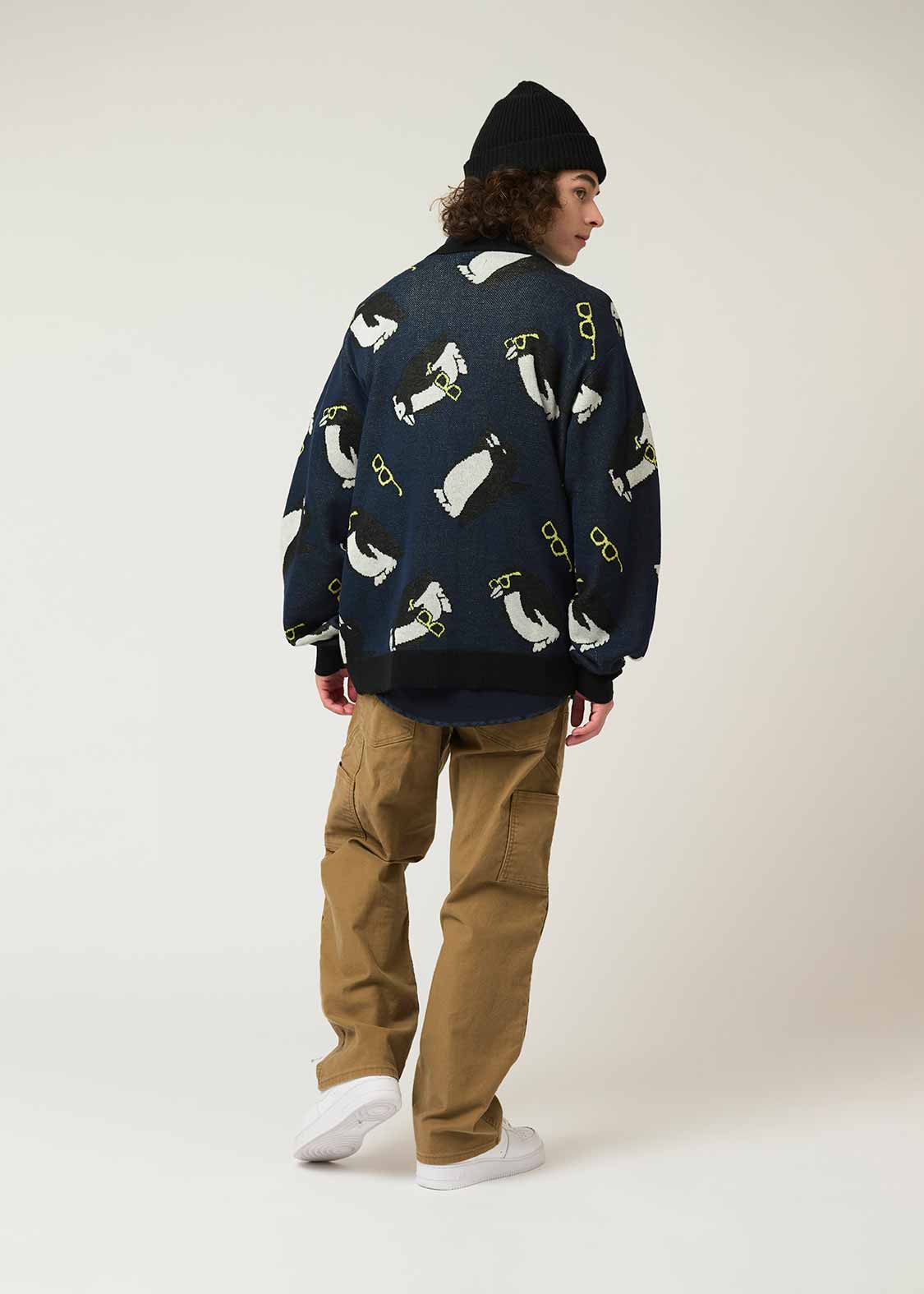 シティボーイペンギン｜ウォッシャブルジャカードカーディガン｜ユニ