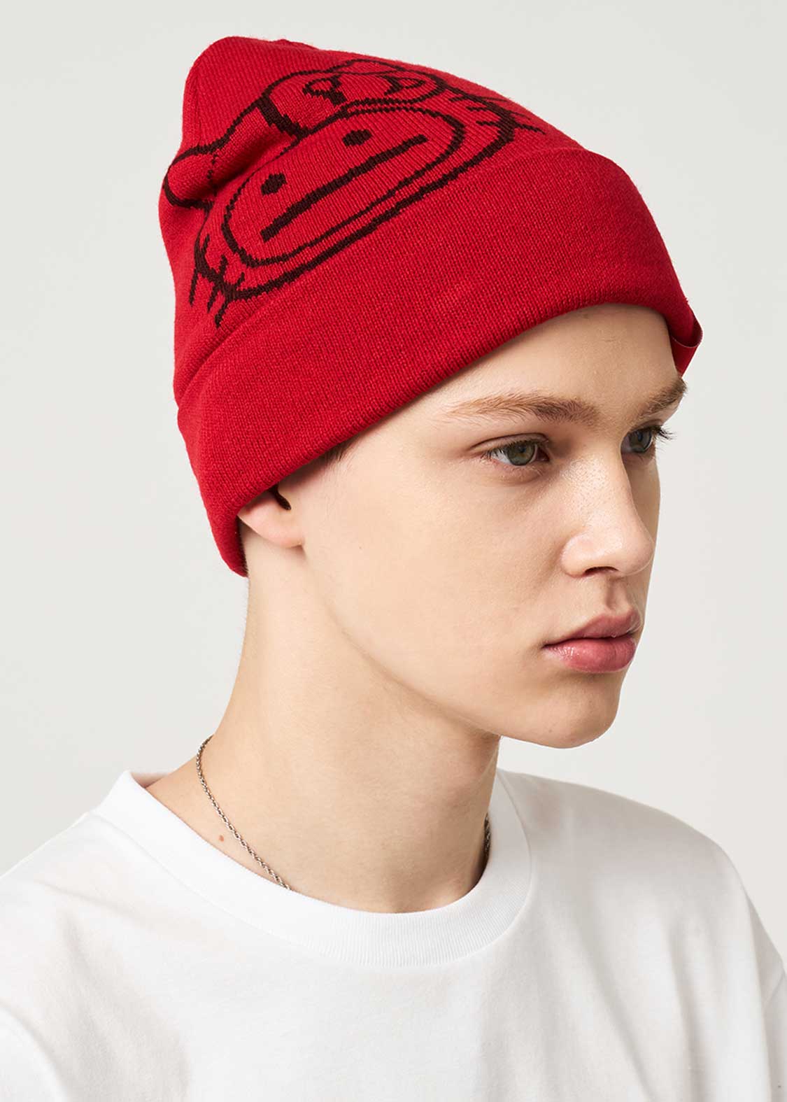 HELLO SHADOW フェイス｜ジャカードニットキャップ｜ユニセックス